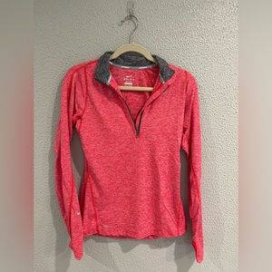 Nike Heathered Red Quarter Zip, Size XS
